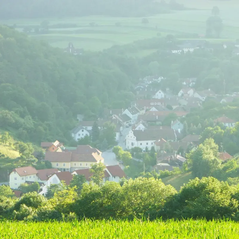 Blick auf Mühldorf, Gasthof Weißes Rössl, Mühldorf/Wachau